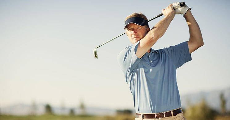 man playing golf