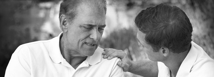 Man talking to his father