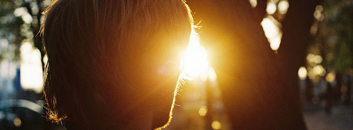 Man watching the sunrise